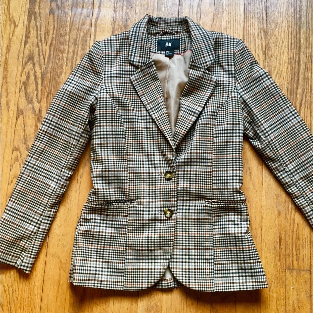 Tiny check tweed blazer